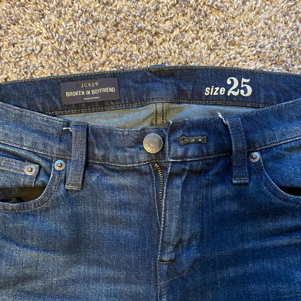Broken in Boyfriend J Crew Jeans